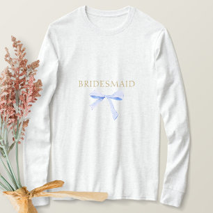 Trendig Blue Ribbon Bröllop T Shirt