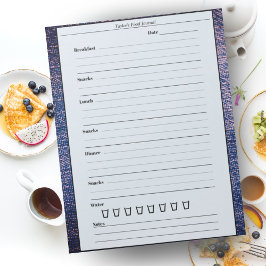 Trendig Blue Rosa Food Journal Daily Meal Dial Anteckningsblock