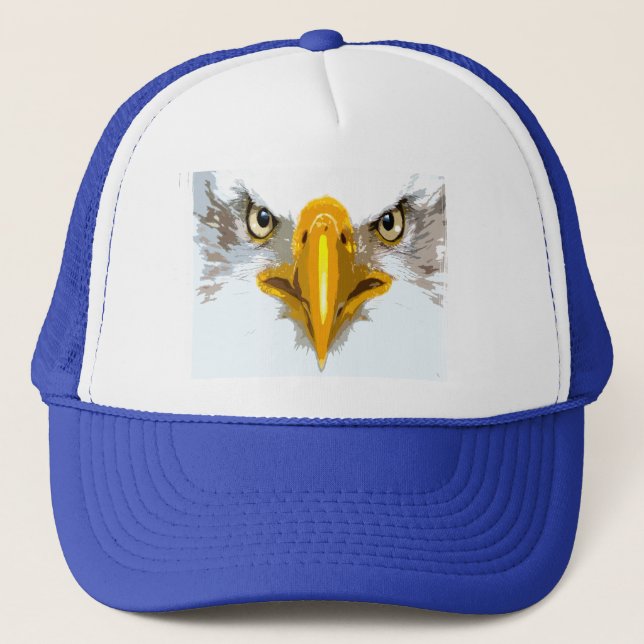 Trendig Blue White Eagle Head Pop Art Modern Keps (Framsida)