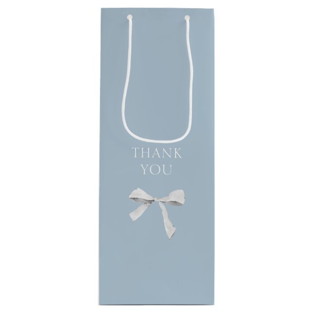 Trendig Blue & White Ribbon Bow Bröllop Tack (Framsidan)