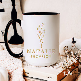 Trendig Boho Chic Minimalist Anpassningsbar Mustar Kaffemugg