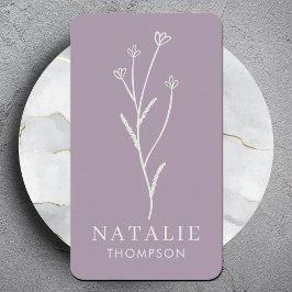 Trendig Boho Chic Minimalist Lilac Lavender Flower Visitkort