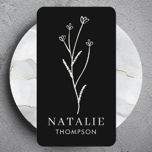 Trendig Boho Chic minimalistisk svartvitt och vit Visitkort
