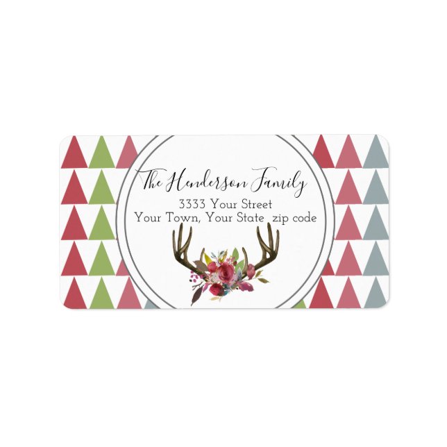 Trendig Boho Chic Return-adressetikett Adressetikett (Framsidan)