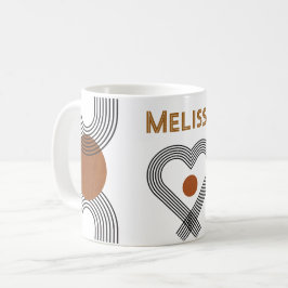 trendig boho chic stil, färglöst geometriskt mönst kaffemugg
