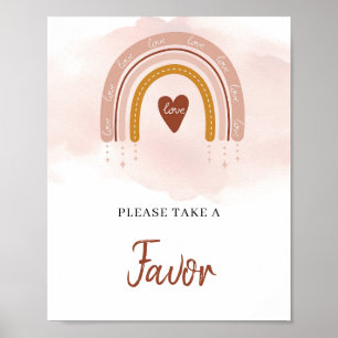 Trendig Boho Copper Rust  Rainbow Favor Sign Poster