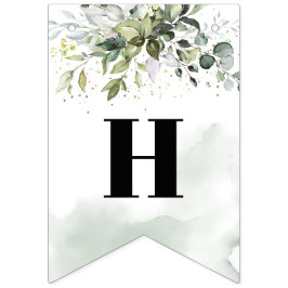 Trendig boho eucalyptus grönt 16: e Födelsedagsfes Vimplar