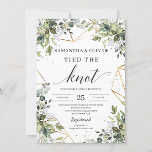 Trendig boho greenery eucalyptus bindde knuten knu inbjudningar