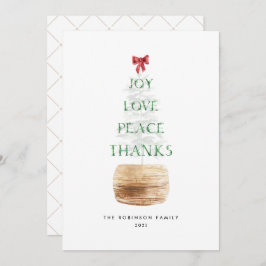 Trendig Boho Julgran Typography Grönt Red Julkort