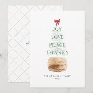 Trendig Boho Julgran Typography Grönt Red Julkort