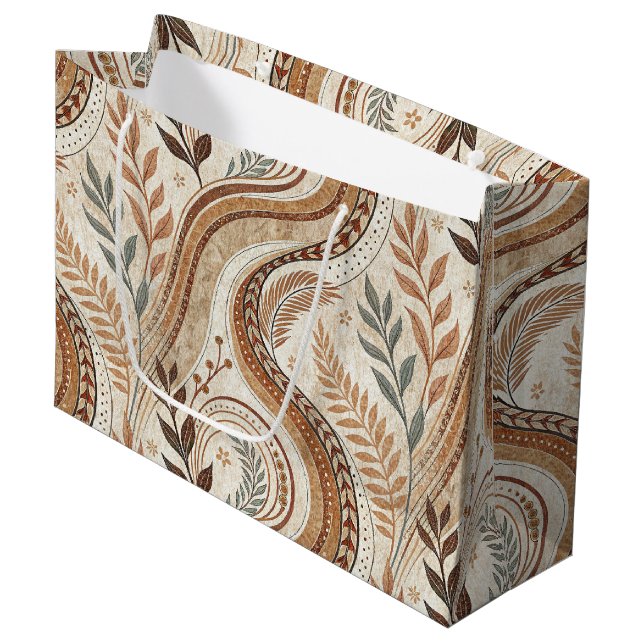 Trendig Boho Mönster Large Gift Bag (Framsidan Vinklad)