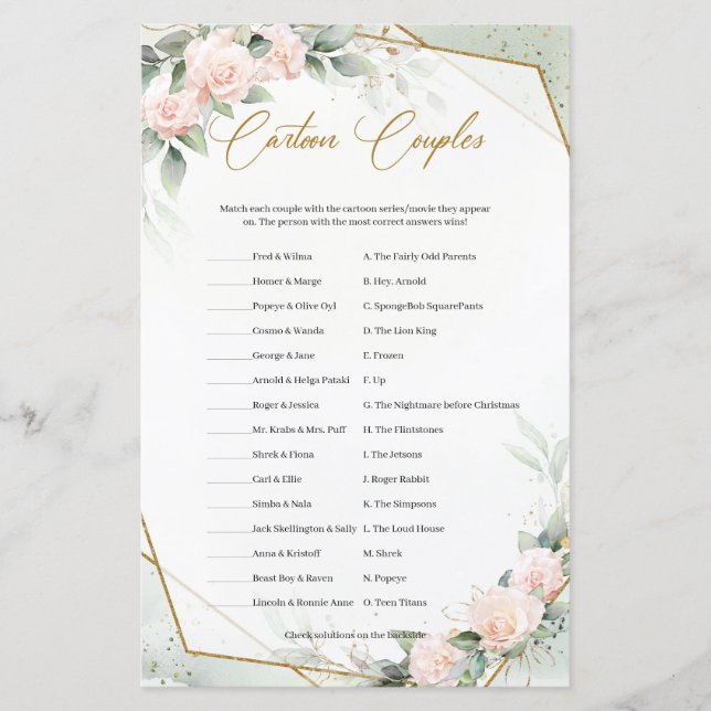 Trendig boho  och grön Tecknad Par (Framsida)