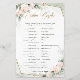 Trendig boho och grön Tecknad Par