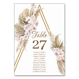 Trendig Boho Pampas Grass Torkad Handflatan Guld A Bordsnummer