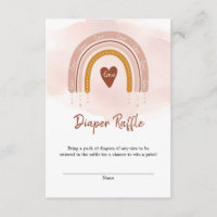 Trendig Boho Rainbow Dusty Rosa Diaper Raffle