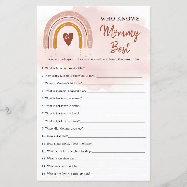 Trendig Boho Rainbow som känner Mammans bästa spel (Framsida)