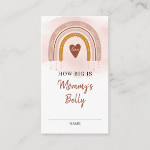 Trendig Boho Rosa Rainbow Mamma Belly-kort Tilläggskort