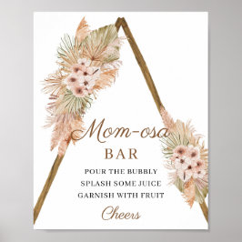 Trendig Boho Torkade Handflatan Pampas Grass Momos Poster