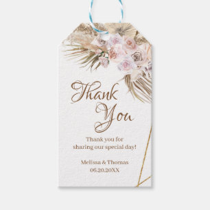 Trendig Boho Tropical Dried Flowers Pampas Grass Presentetikett