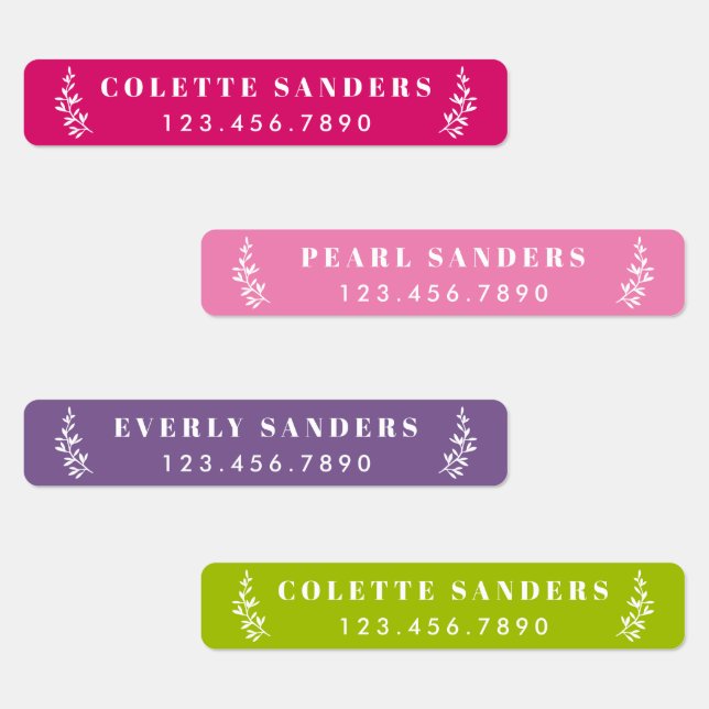 Trendig Boho Watersecure Namn-etiketter Klistermärke (Grupp)