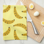 Trendig Bold Banana Patten Gult Kökshandduk<br><div class="desc">Quirky fet banan mönster på gult kökshandduk.</div>