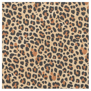 Trendig Bold Brown och Beige Leopard Skriv ut Möns Tyg