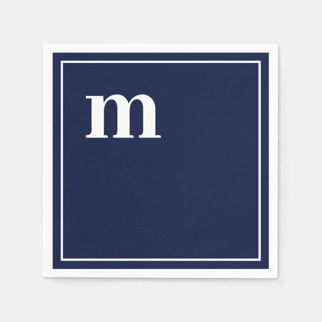 Trendig Bold Lower Fodral Monogram Napkins Pappersservett (Framsidan)