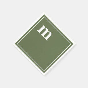 Trendig Bold Lower Fodral Monogram Oliv grönt Pappersservett