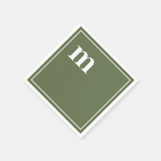 Trendig Bold Lower Fodral Monogram Oliv grönt Pappersservett
