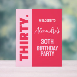 Trendig Bold Rosa och Red Girly 30års födelsedag S