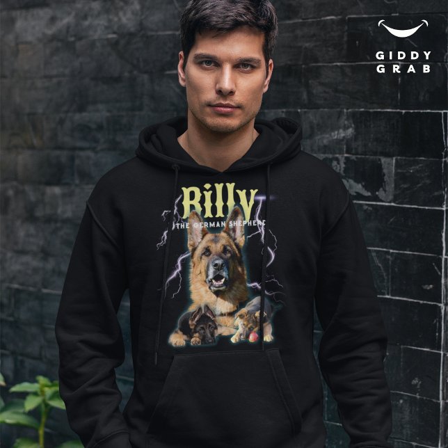 Trendig Bootleg Personlig Hund Photo 90s Hoodie (Skapare uppladdad)