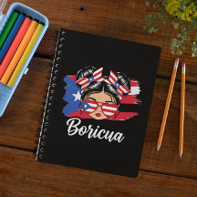 Trendig Boricua Girl Puerto Rico Flagga