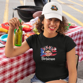 Trendig Boricua Girl Puerto Rico Flagga T Shirt