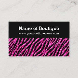 Trendig Boutique Rosa och svart Zebra FAUX Glitz Visitkort