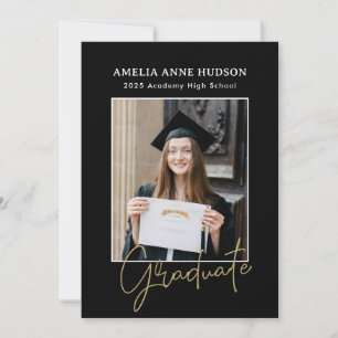 Trendig Bow Ribbon 2025 Student Photo Studenten Inbjudningar