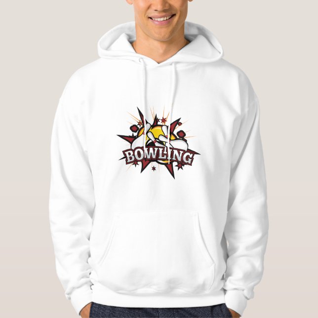 Trendig Bowling Strejka Graphic Hoodie (Framsida)