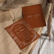 Trendig Bränd Orange Blommig Boho Terrakotta Bröll