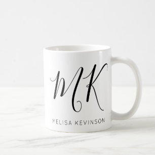 Trendig Brev Initial med Namn Mugg