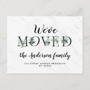 Trendig brev marble New Home Postcard Vykort