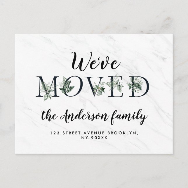 Trendig brev marble New Home Postcard Vykort (Framsida)