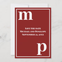 Trendig Brev Monogram Garnet Red Spara datumet