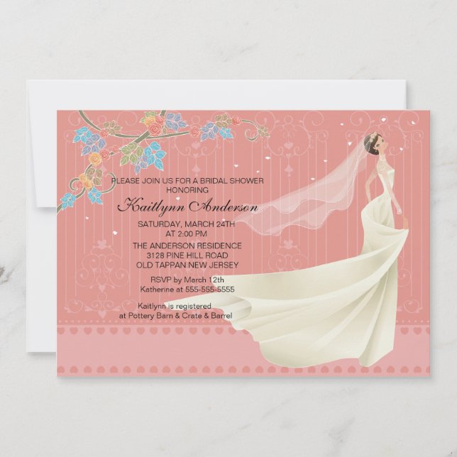 Trendig Bride Inbjudningskort för möhippan (Framsida)