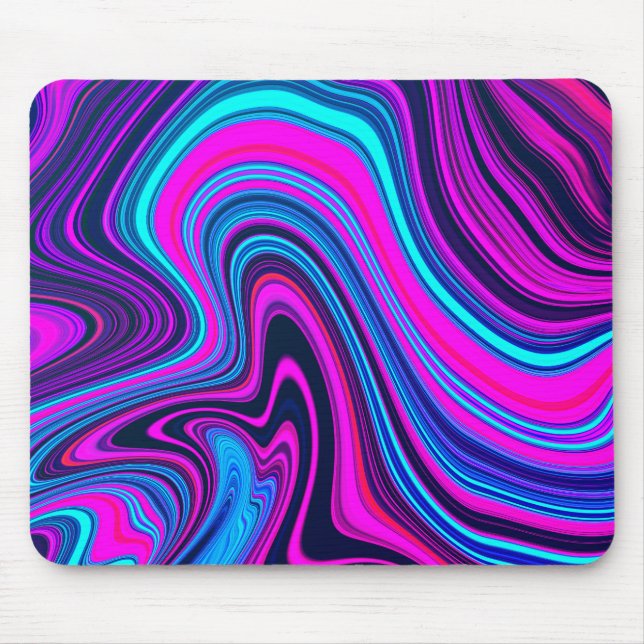 Trendig Bright Neon Lila Rosa Abstrakt Mönster Musmatta (Framsidan)