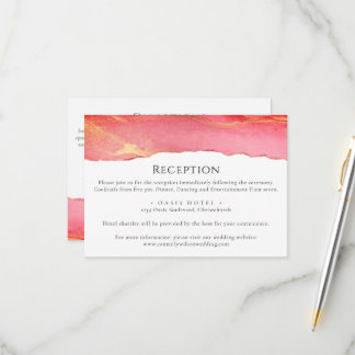 Trendig Bright Rosa Bröllop informationskort OSA Kort