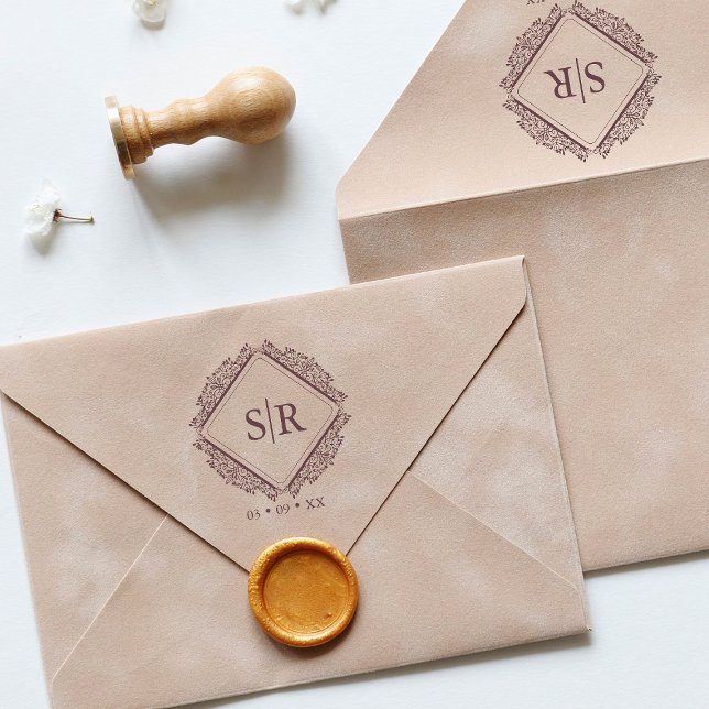 Trendig Bröllop Initialer är sofistikerat på prydn Stämpel (Skapare uppladdad)