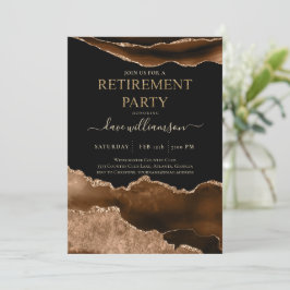 Trendig Brown Agate Gemstone Pension Party Invi Inbjudningar