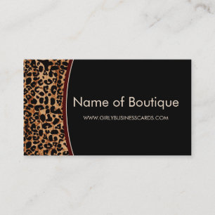 Trendig Brown Leopard Skriv ut Modern Boutique Visitkort
