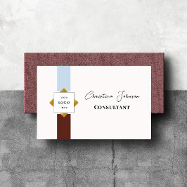 Trendig Brown Rand Guld Logotyp Visitkort