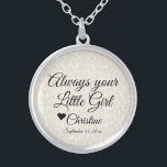 Trendig Budens mamma alltid din lilla flicka Silverpläterat Halsband<br><div class="desc">Necklace med det här talesättet: "Alltid din lilla flicka" personlig med namn och bröllop dejt. Det är en vacker personlig till Budens mamma.</div>