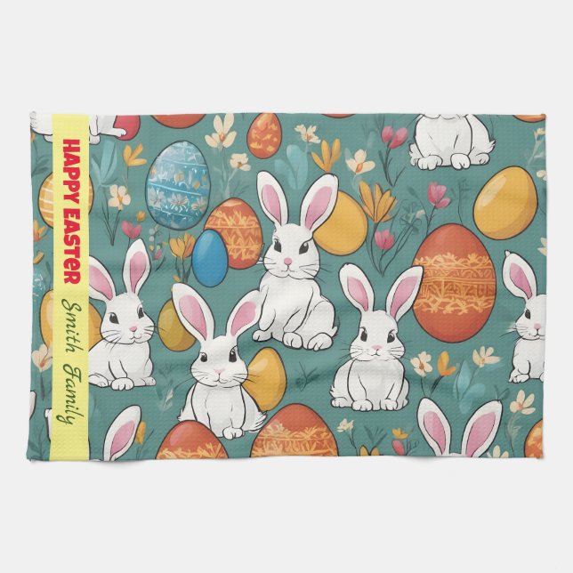 Trendig Bunny Påsk Collection Kökshandduk (Horisontell)